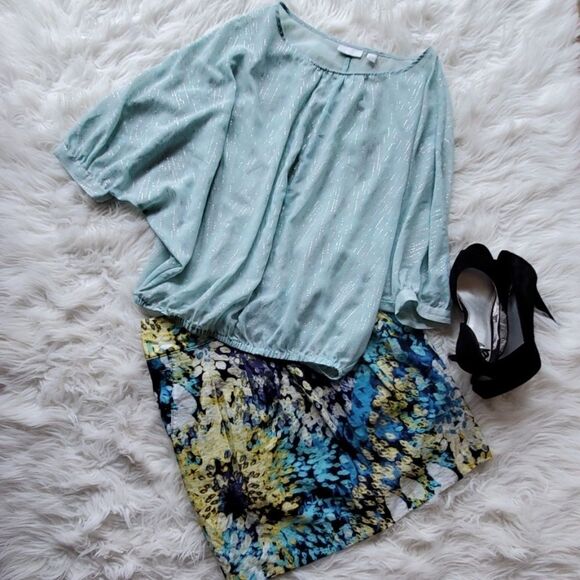 NY&C Sheer Shimmer Top  - Picture 2 of 3